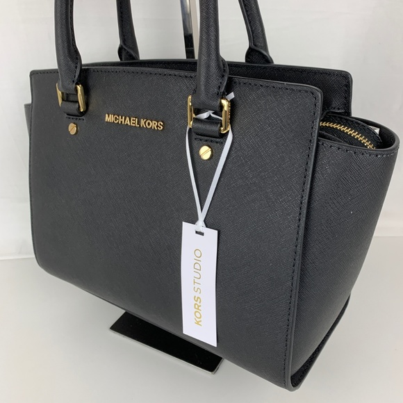 New Michael Kors Selma Medium Leather Satchel - Picture 5 of 7